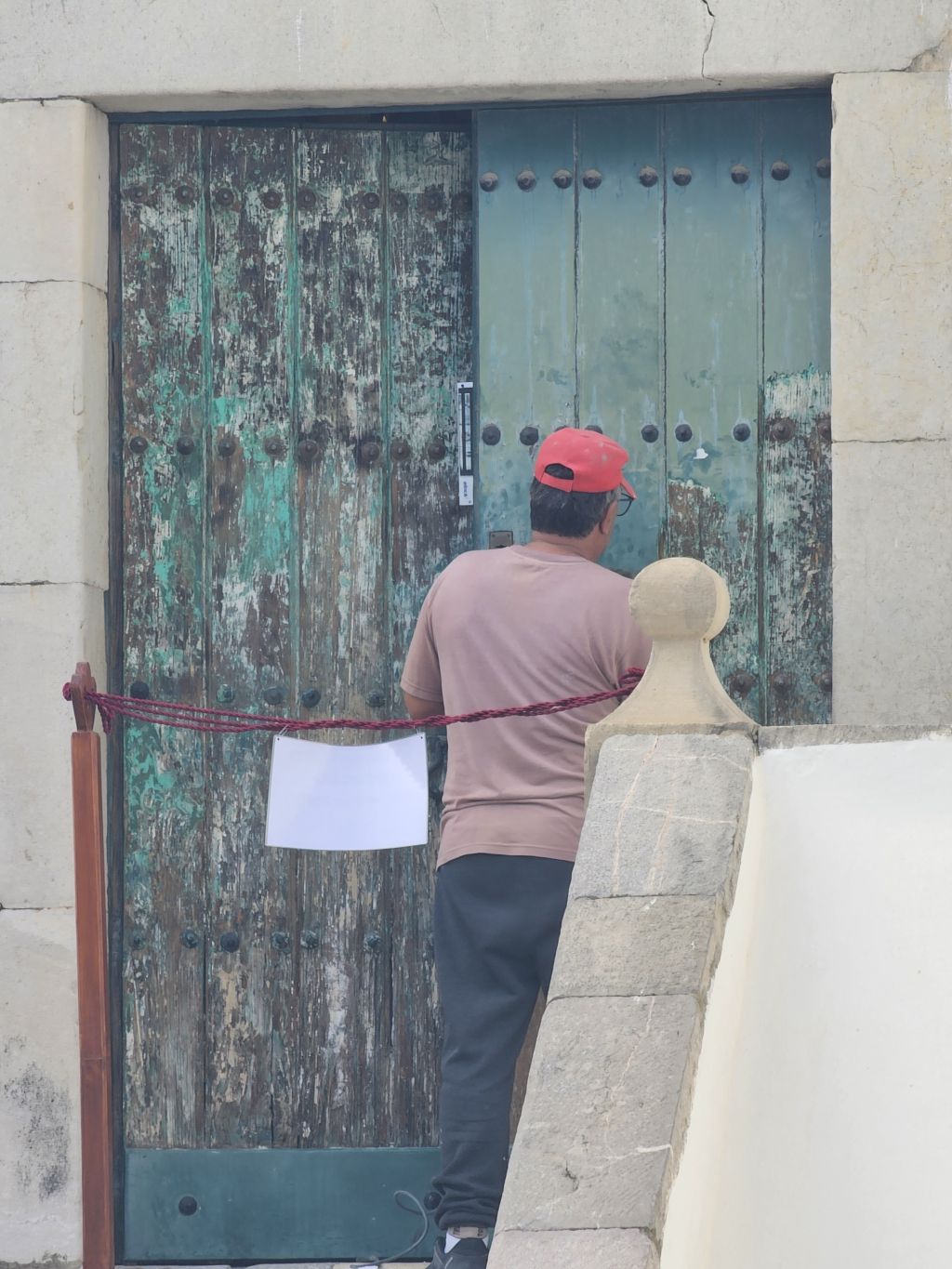 Santiago Church side door restoration work